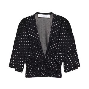 IRO silk glitter-embellished cropped blouse top size FR34/us 2 New RRP $560.